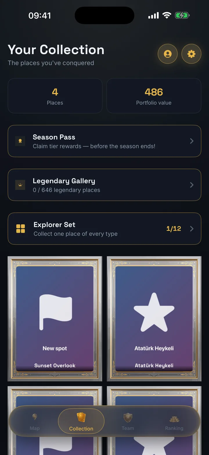 Collection screen